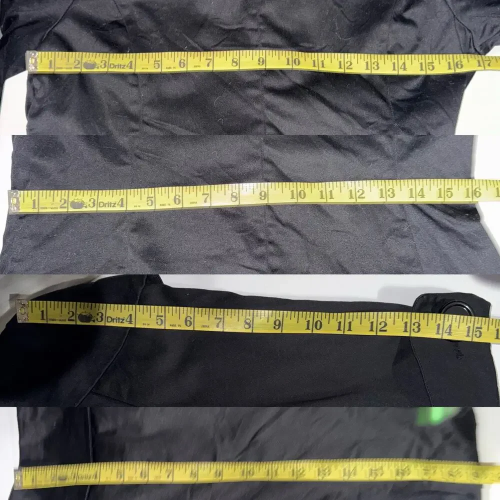 Vintage Black Portrait Collar Cropped Short Sleeve Jacket Blazer Zebra Lined SZ6 - Picture 13 of 13